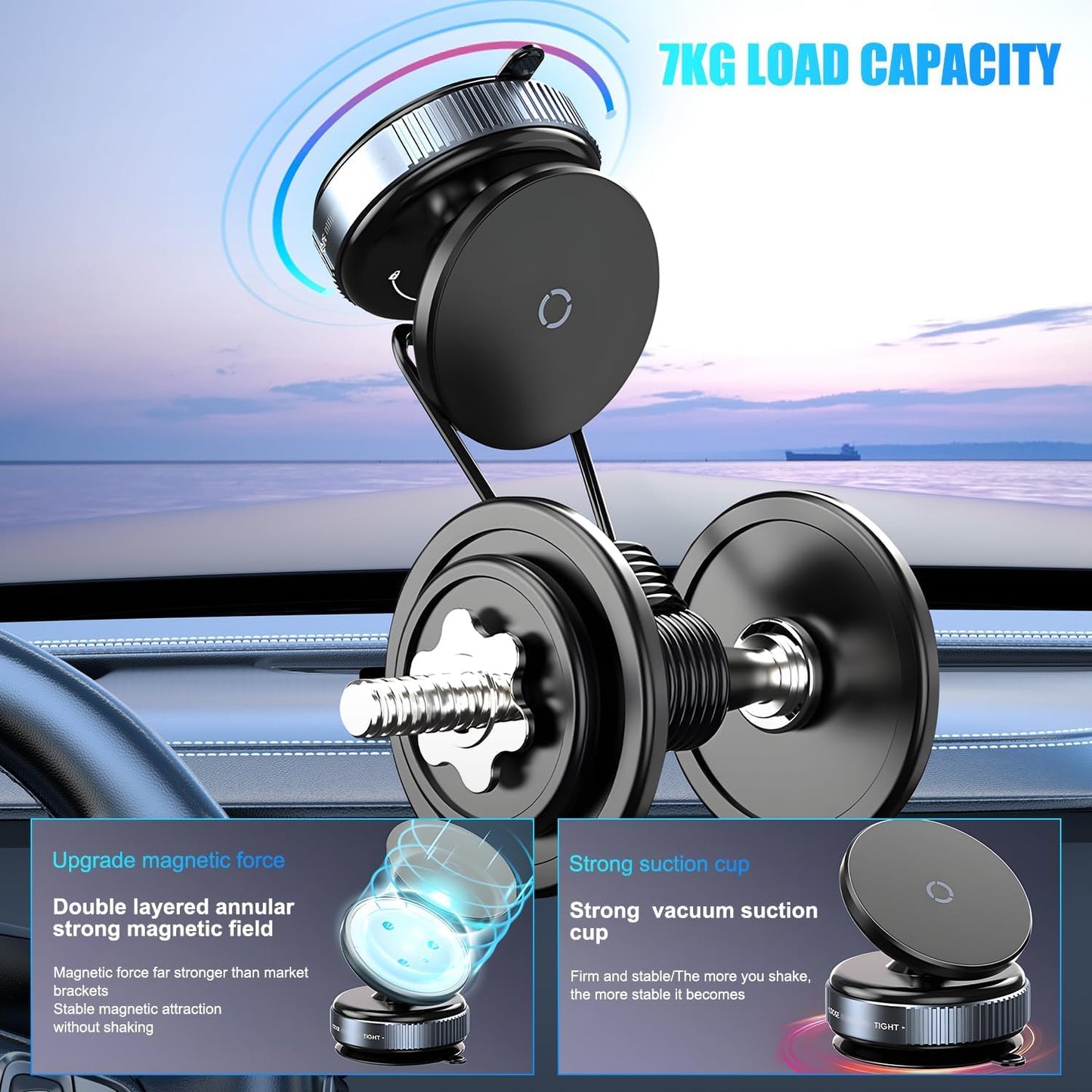 360° Vacuum Magnetic Phones Holder
