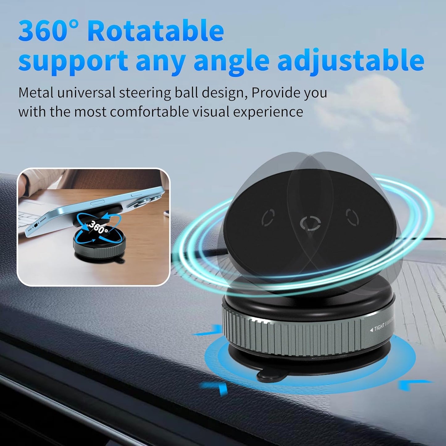 360° Vacuum Magnetic Phones Holder