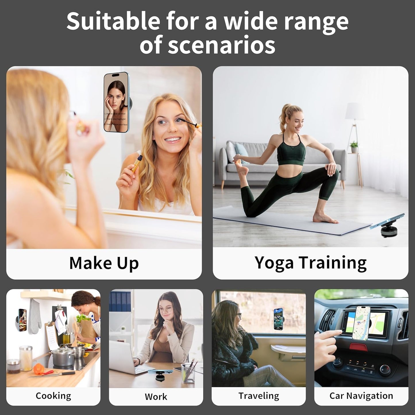 360° Vacuum Magnetic Phones Holder